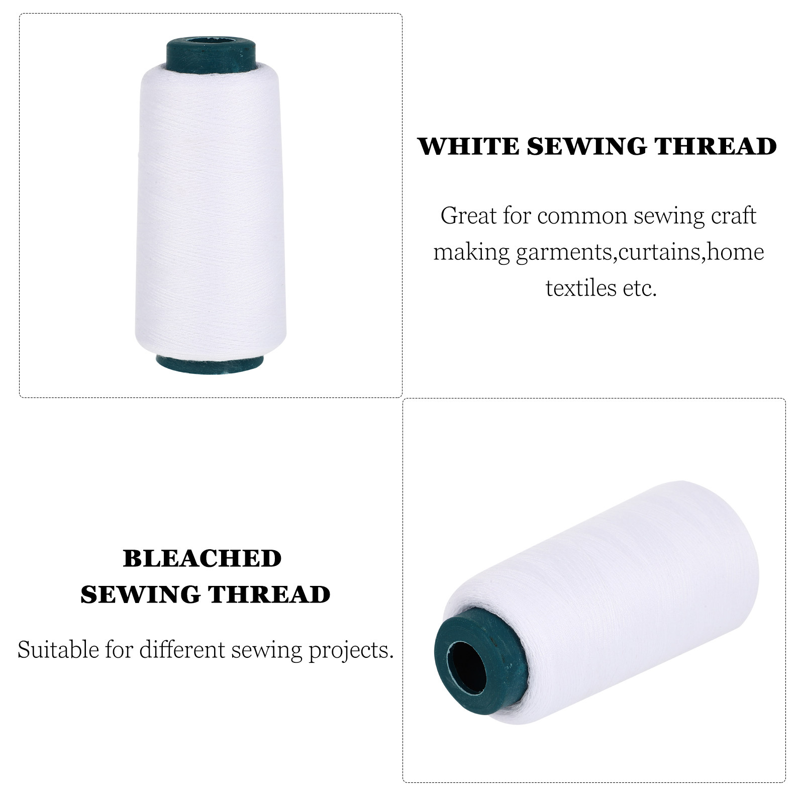 Benang Jahit Poliester Putih P - Sewing Thread In Textile ulasan dan harga